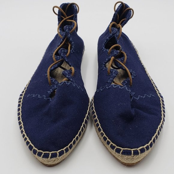 New - Tory Burch Canvas Laced Flats SIZE 7.5 - Picture 3 of 6